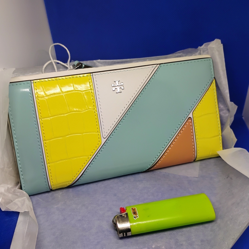 Tory Burch Colorblock Patchwork Wallet Brand New With Tags - Picture 4 of 12